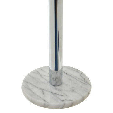 Orsina Toilet Roll Holder with Stylish Marble Base and Chrome Pole for Modern Bathrooms