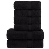 vidaXL Black Cotton Towel Set – Soft & Absorbent Decor vidaXL