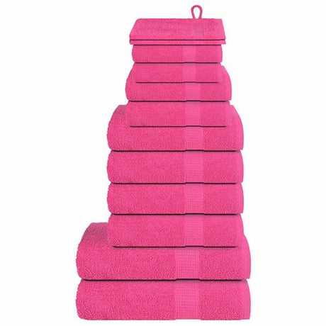 vidaXL Green Towel Set Soft Cotton Bathroom Towels pink vidaXL
