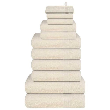 vidaXL Green Towel Set Soft Cotton Bathroom Towels cream vidaXL