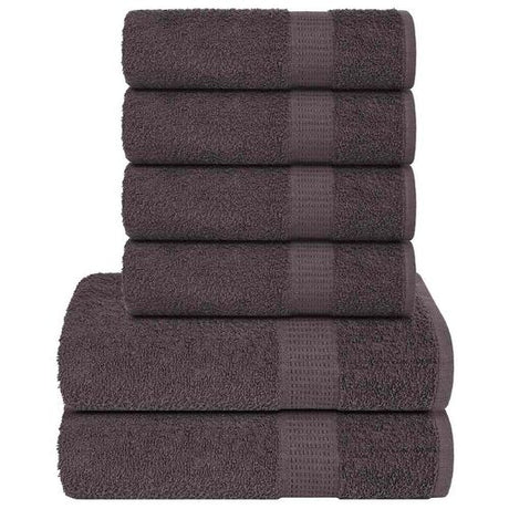 vidaXL Soft Grey Towel Set - 6-Piece Cotton Towels vidaXL