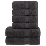 vidaXL Black Cotton Towel Set – Soft & Absorbent Decor vidaXL
