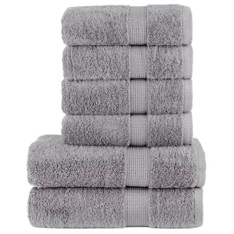 vidaXL Black Cotton Towel Set – Soft & Absorbent Decor vidaXL