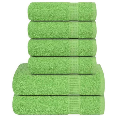 vidaXL Soft Grey Towel Set - 6-Piece Cotton Towels green vidaXL