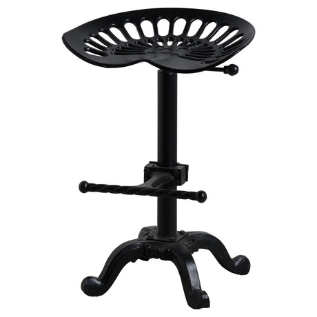 Shades 4 Seasons Black Adjustable Tractor Seat Stool BLACK METAL Shades 4 Seasons