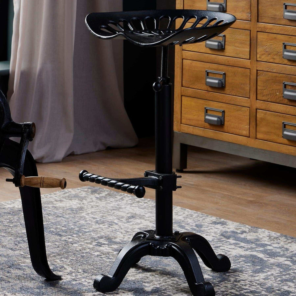 Shades 4 Seasons Black Adjustable Tractor Seat Stool Shades 4 Seasons
