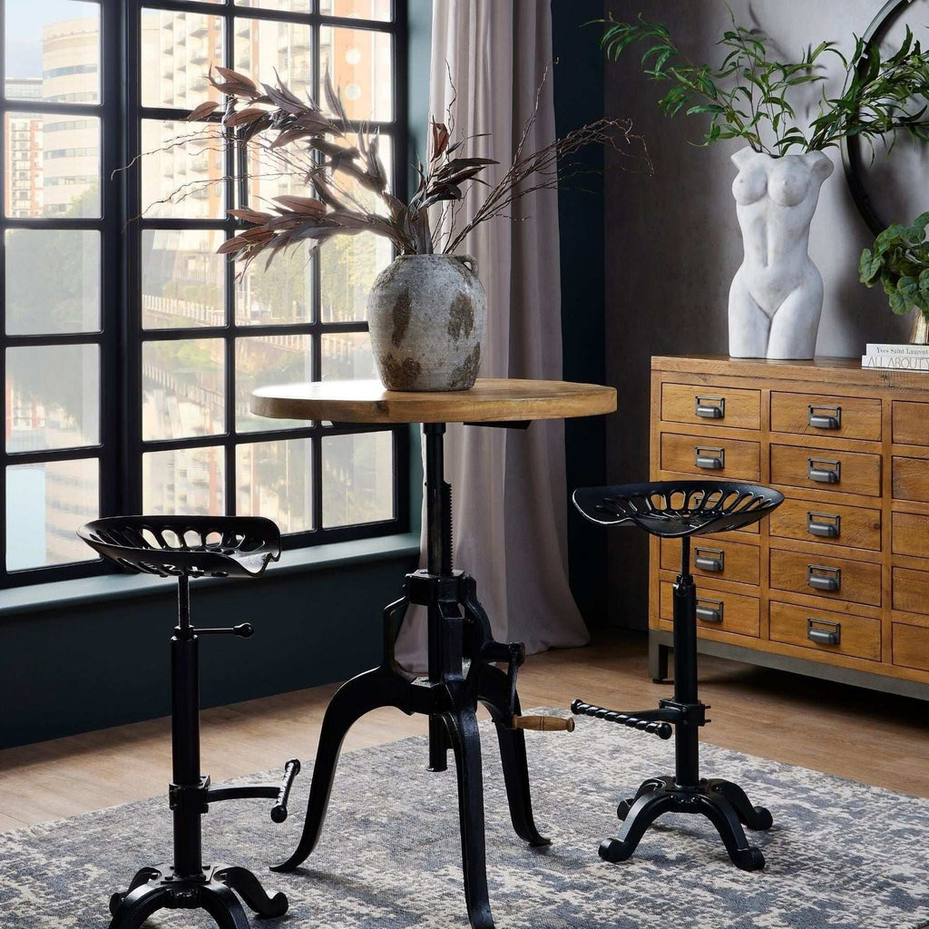 Shades 4 Seasons Black Adjustable Tractor Seat Stool Shades 4 Seasons