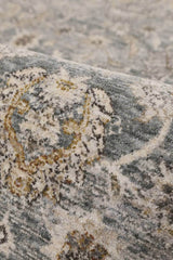 Elegant traditional rug with intricate patterns in soft blue and gold hues, perfect for enhancing home decor