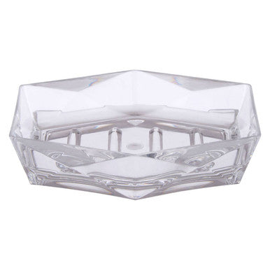Orsina Hexagonal Clear Soap Dish with Drainage for Wet Bars and Bathroom Accessories