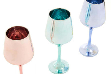 Aurora Set of Four Wine Glasses in Assorted Colours Orsina