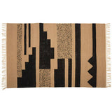 Orsina Trenza Rug with Geometric Patterns in Black and Beige for Stylish Home Decor