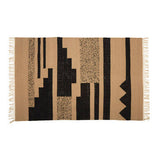 Orsina Trenza Rug with geometric patterns in tan and black, perfect for modern home decor