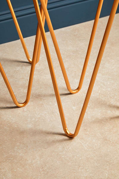 Avantis Set Of 2 Gold Finish Triangle Tables Orsina