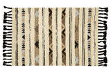 Orsina Tribal Rug with geometric patterns in earthy tones and fringed edges