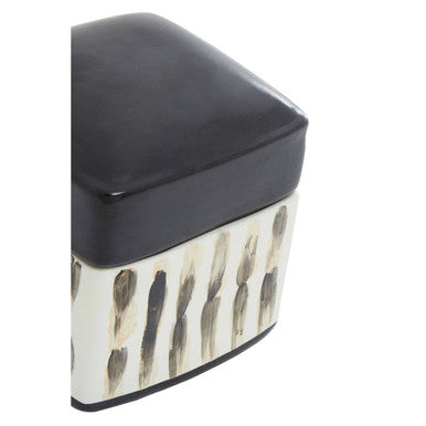 Orsina Decorative Trinket Box with a unique black and cream design for stylish storage