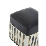 Orsina Decorative Trinket Box with a Stylish Black Top and Artistic Patterned Base