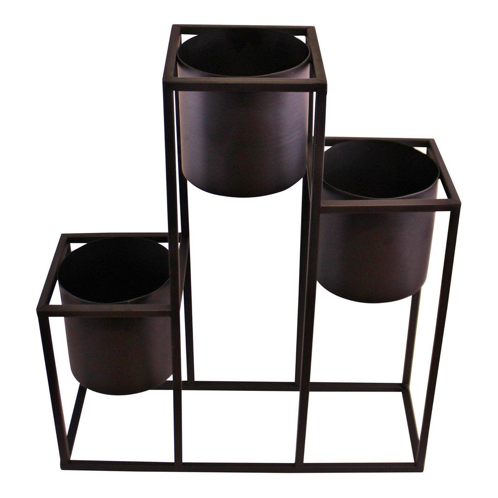 Triple Black Metal Planter, 43x50cm Geko Products