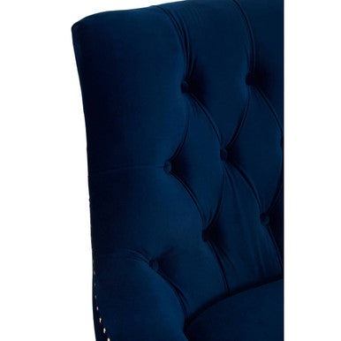 Orsina Tufted Chair in deep blue velvet with elegant button detailing for stylish seating