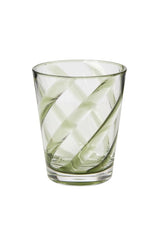 Casa by Josephine Jenno Tumbler with Twisted Green and Clear Glass Design for Stylish Drinks