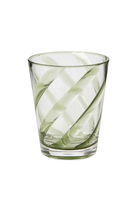 Casa by Josephine Jenno Tumbler with Twisted Green and Clear Glass Design for Stylish Drinks