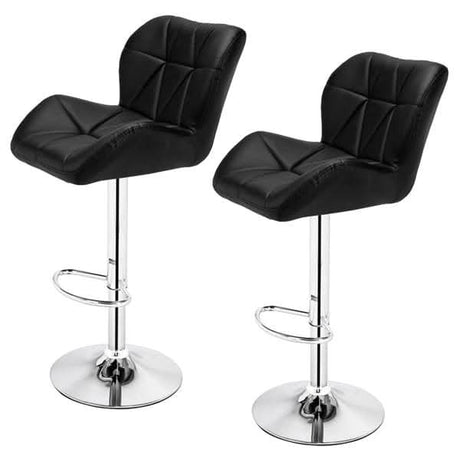 2pcs SSJ-275 Oblique Checks Bar Stool Black Kitchen Essentials