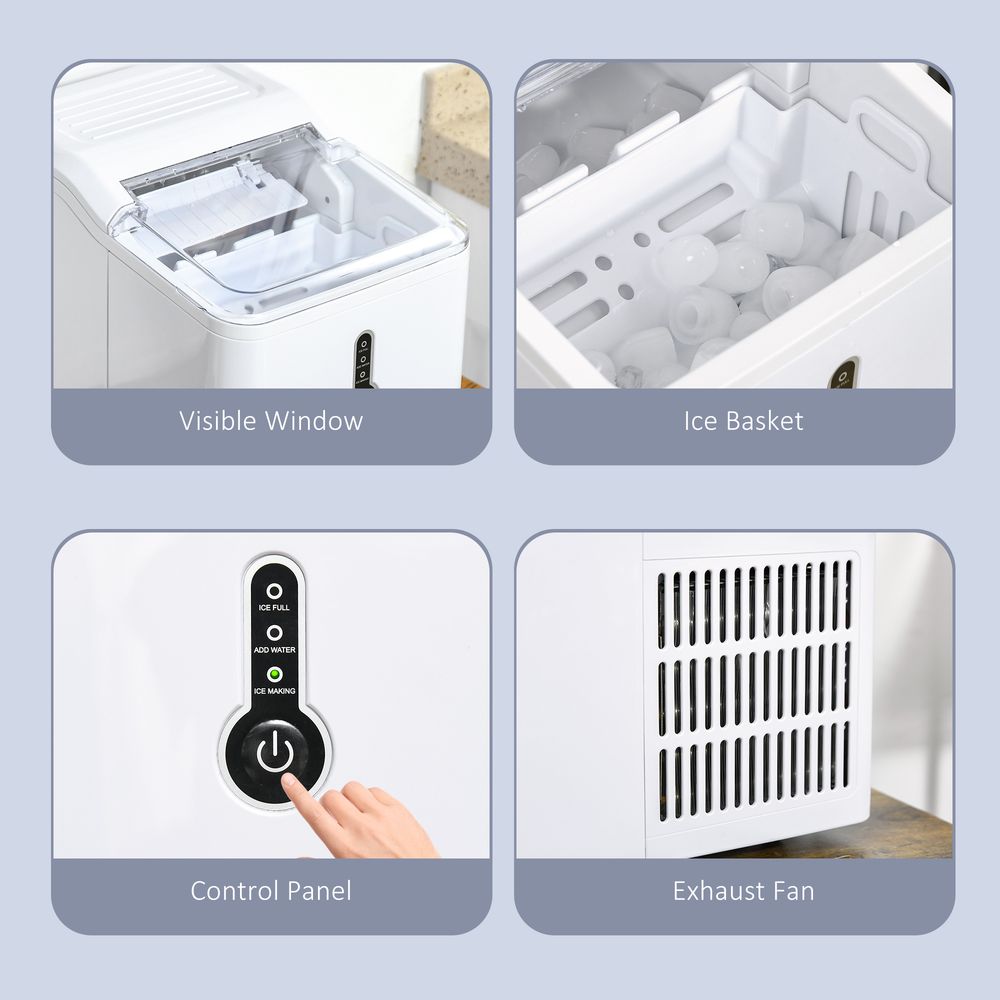 HOMCOM Compact Ice Maker for Quick Ice Production HOMCOM