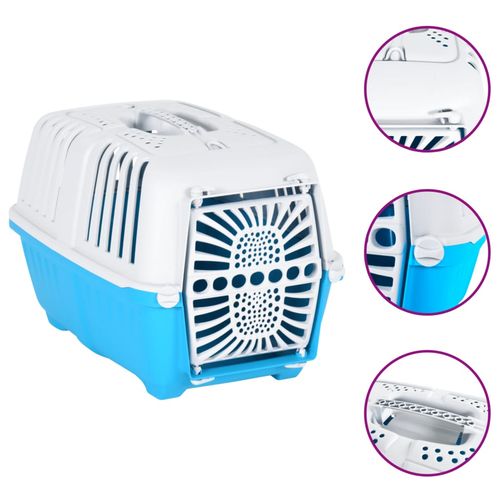 Pet Carrier White and Blue 48x31.5x33cm Polypropylene vidaXL