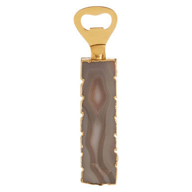 Orsina Bottle Opener with Elegant Agate Design and Gold Trim for Stylish Home Bars