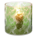 Orsina Candle Holder with Green Leaf Design, Perfect for Elegant Home Decor