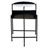 Orsina Modern Side Table with Two-Tier Design in Black for Contemporary Living Spaces