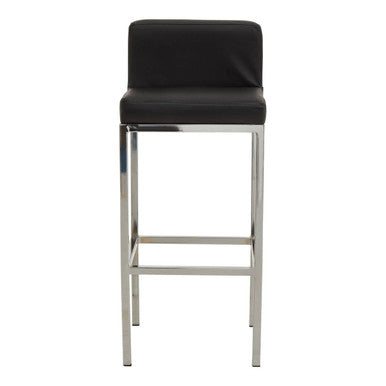 Orsina Bar Chair with Black Upholstery and Sleek Chrome Frame for Modern Spaces