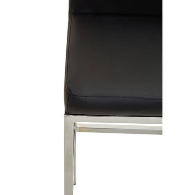 Orsina Modern Bar Chair with Sleek Black Cushion and Stainless Steel Frame