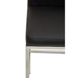 Orsina Modern Bar Chair with Sleek Black Cushion and Stainless Steel Frame