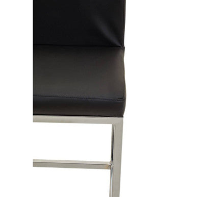 Orsina Bar Chair with Black Faux Leather Seat and Chrome Frame for Stylish Bar Seating