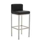Orsina Bar Chair with Black Upholstered Seat and Stainless Steel Frame for Modern Bar Settings