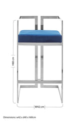 Orsina Blue Bar Stool with Modern Design and Sturdy Frame, Ideal for Stylish Bar Seating