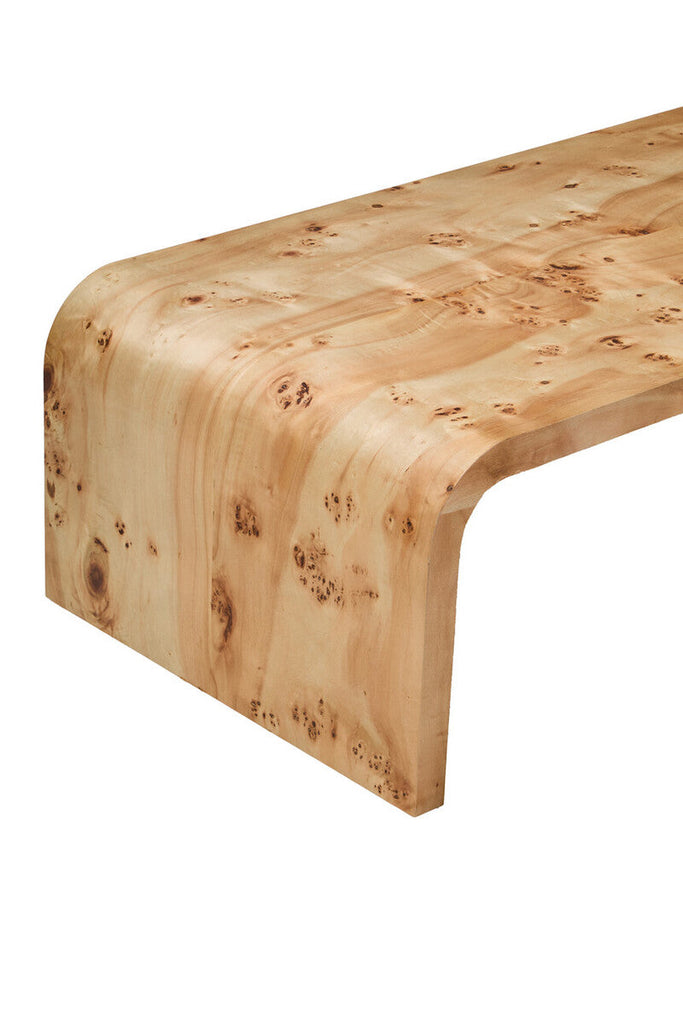Mota Burl Wood Design Curved Coffee Table Orsina