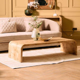 Mota Burl Wood Design Curved Coffee Table Orsina