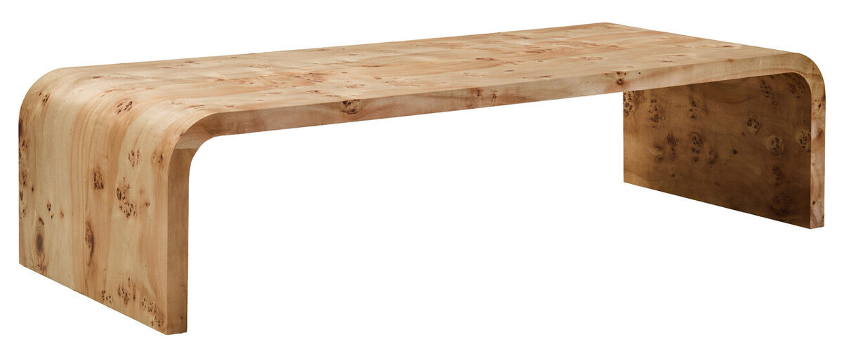 Mota Burl Wood Design Curved Coffee Table Orsina
