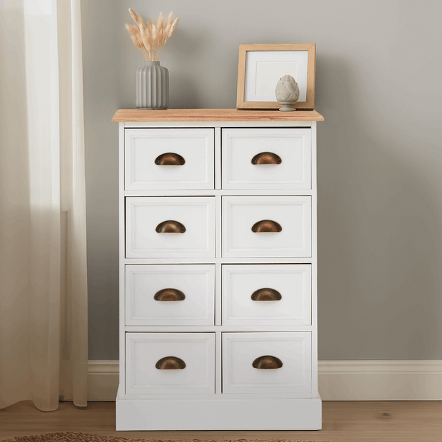 Orsina Austin Drawers Chest with Stylish Wooden Top Orsina