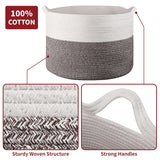 Vinsani Laundry Basket White & Natural Vinsani