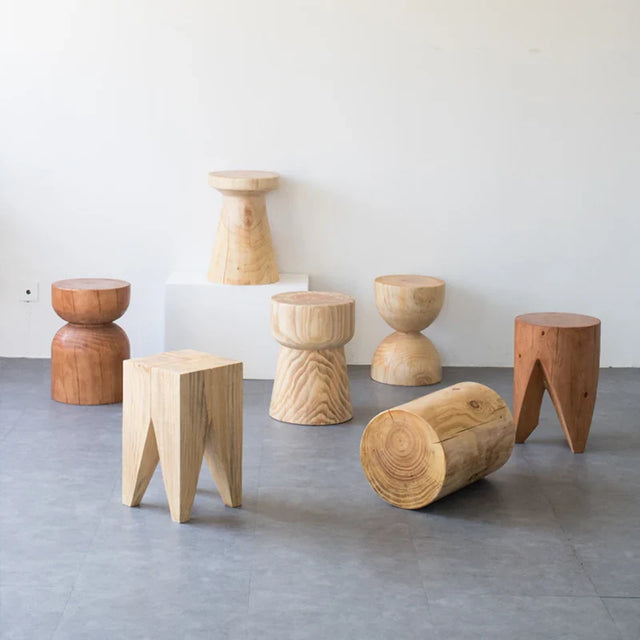 Handcrafted wooden Side Table collection featuring various shapes and finishes for modern interiors