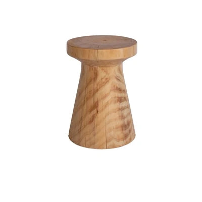 Natural Wooden Side Table with a Modern Sculptural Design for Home Decor