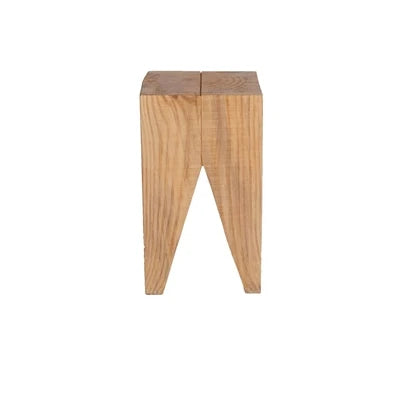 Nisu Home Wooden Side Table with Unique Geometric Design for Modern Interiors