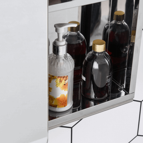 On-Wall Mounted Bathroom Storage Cabinet With Sliding Mirror Door kleankin
