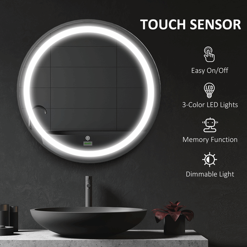 kleankin LED Bathroom Mirror with Modern Design kleankin