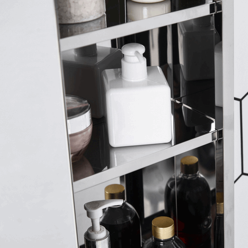 On-Wall Mounted Bathroom Storage Cabinet With Sliding Mirror Door kleankin