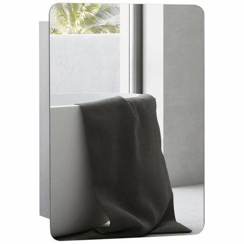 On-Wall Mounted Bathroom Storage Cabinet With Sliding Mirror Door kleankin