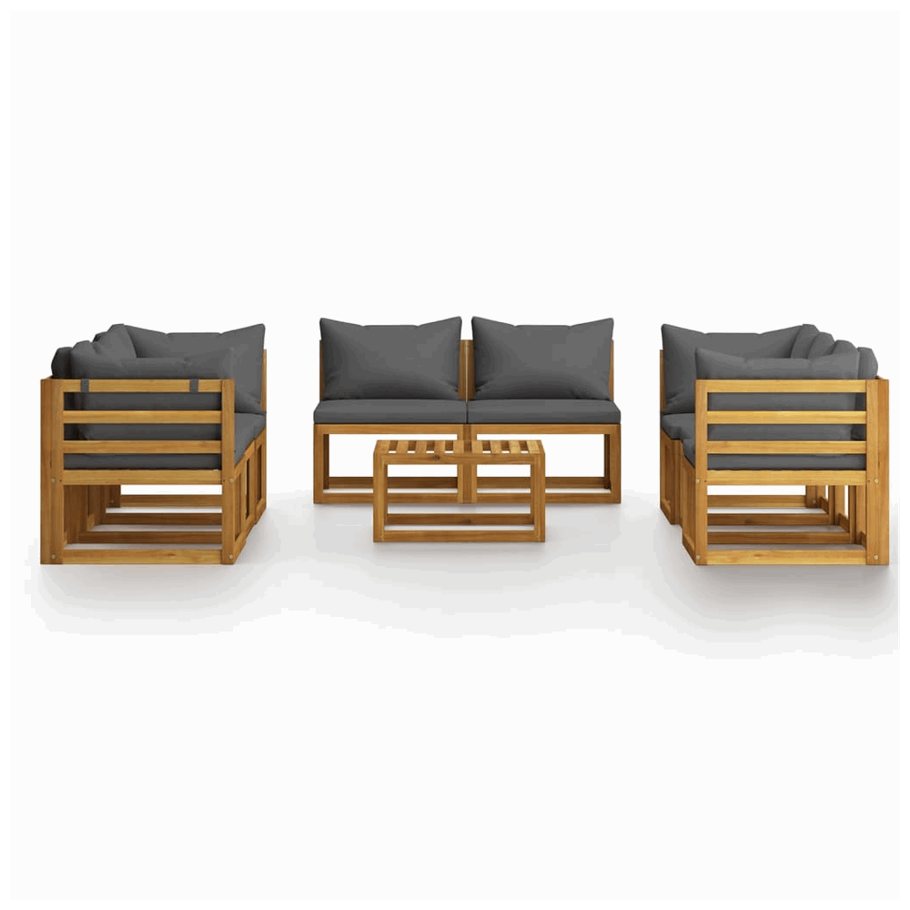 vidaXL 9 Piece Garden Lounge Set with Cushions Solid Wood Acacia vidaXL