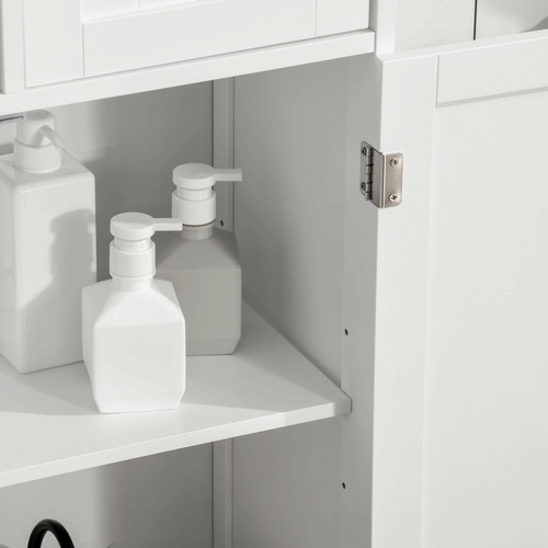 Bathroom Floor Cabinet 2 Drawers Adjustable Shelf White Removable kleankin